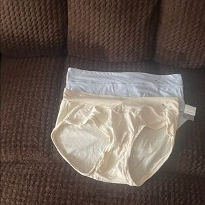 Women's Cream and Light Blue Panties
